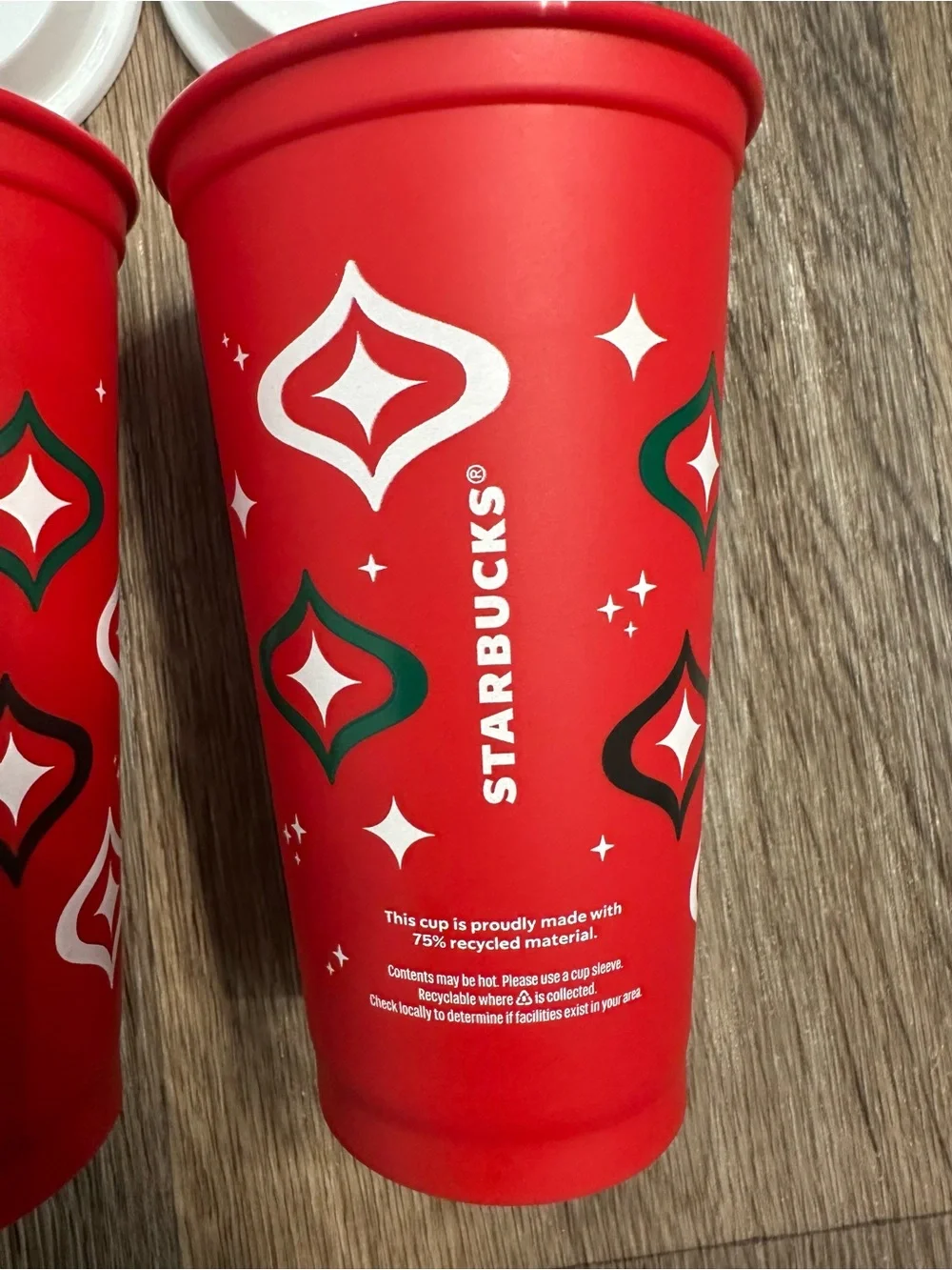 New Starbucks Holiday 2023 Red‎ Cup Day (16 oz) Reusable Hot Cup Set of 2